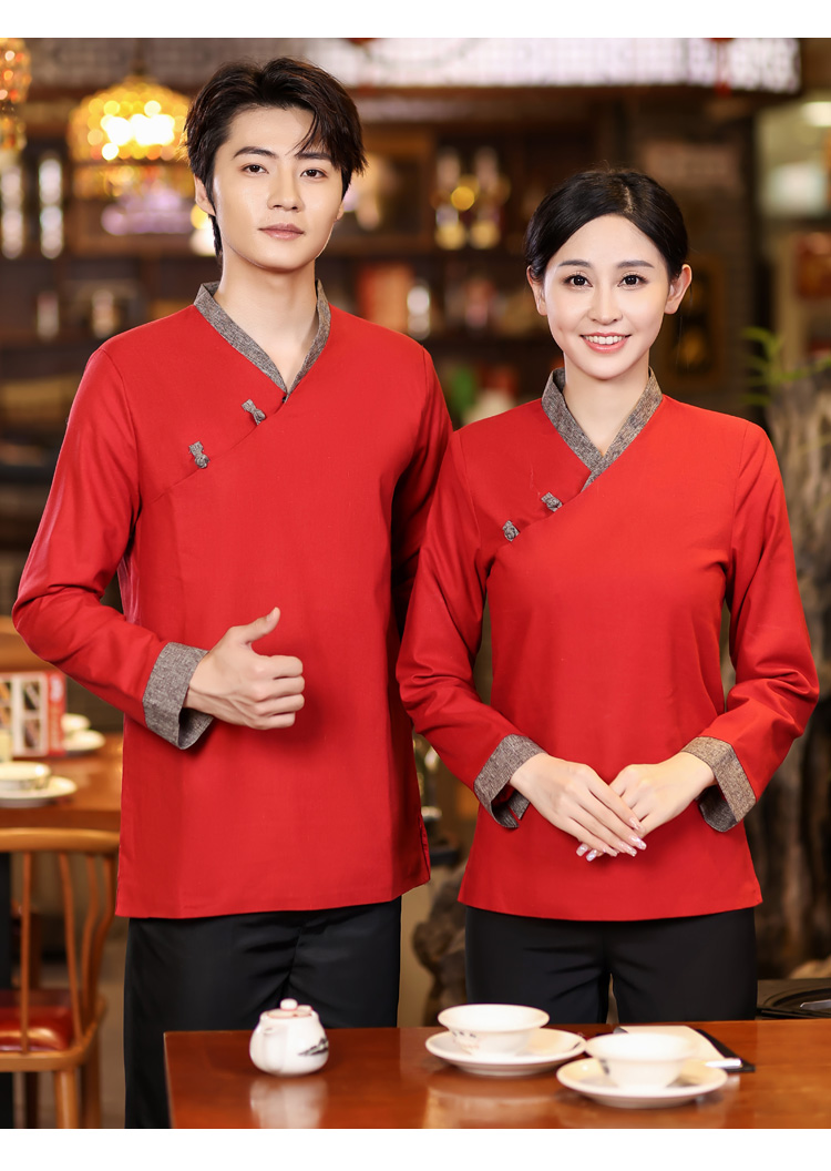 Chinese style kimono restaurant long sleeve waiter work clothes HD3-21-C051