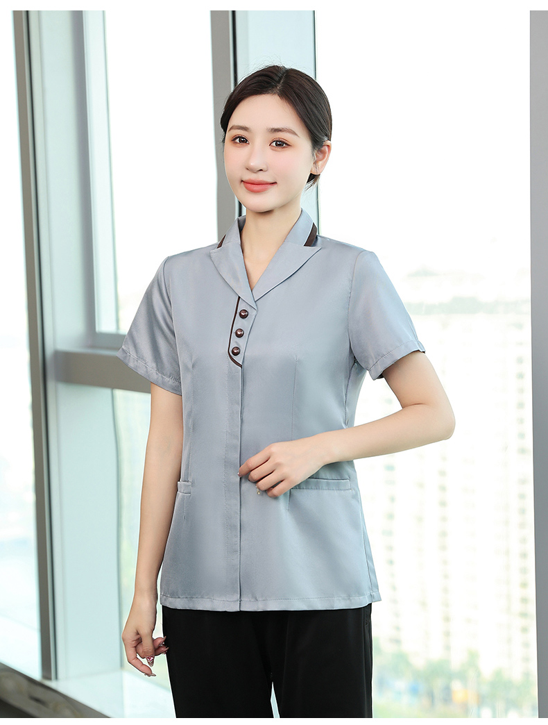 Xiling Hotel Club Restaurant Women Cleaning Clothes Short Sleeve Tops H19-Xiling