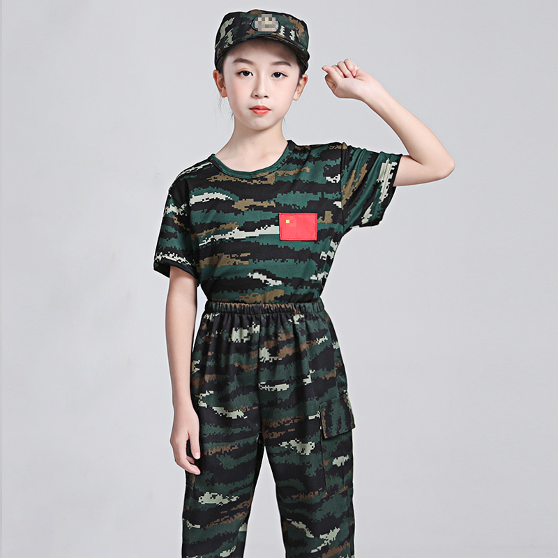 Children camouflage uniforms for primary and secondary school students summer camp military training uniforms B09-JT-56