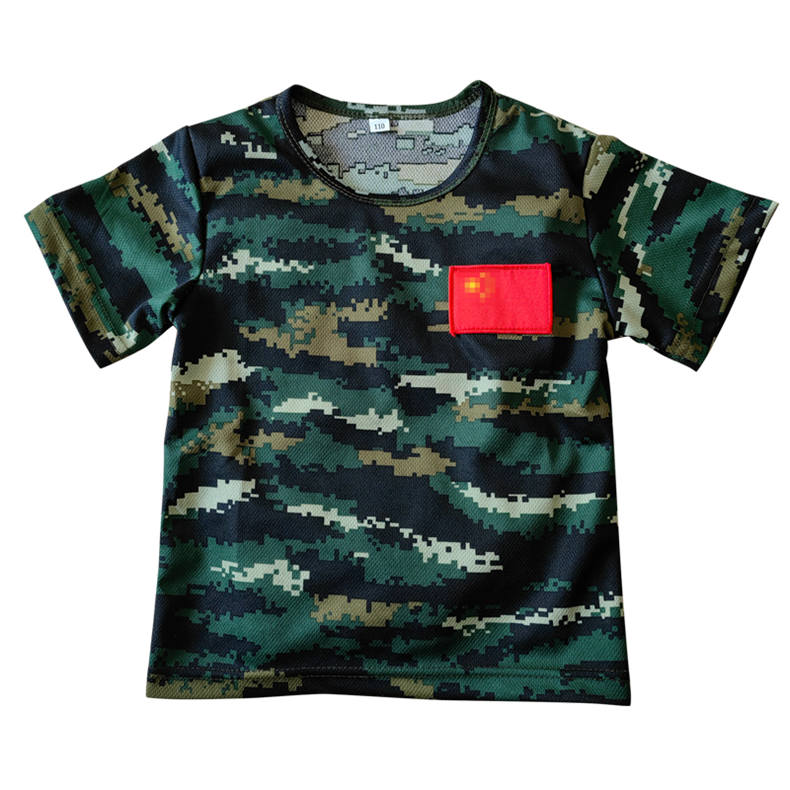 Student military training summer camp parent-child activities performance competition quick-drying round neck camouflage T-shirt B09-07