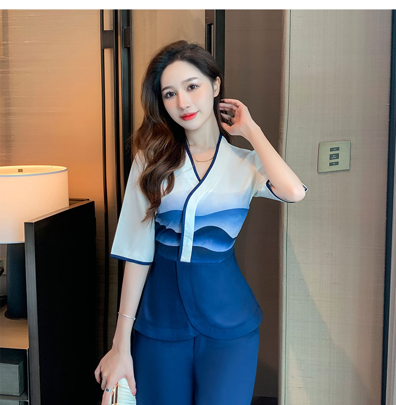 Autumn and winter beauty and health club high-end health center technician suit V02-1295