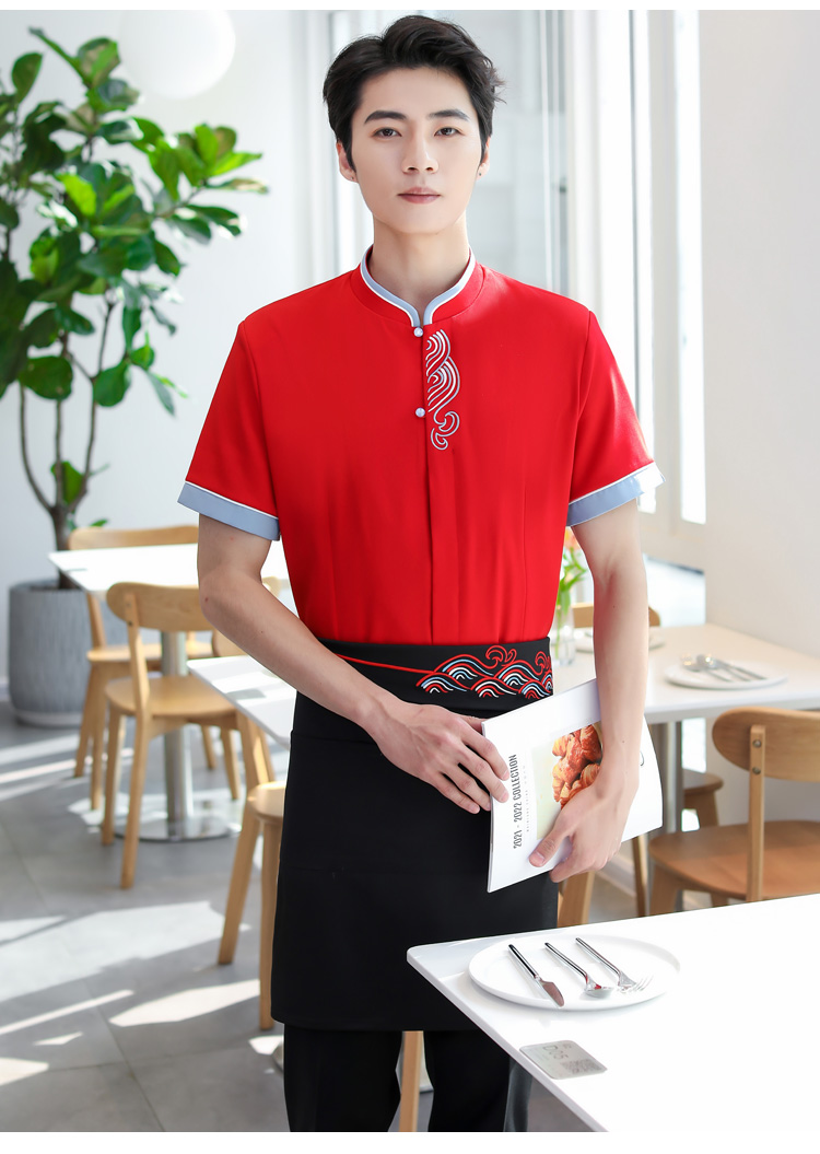 Water ripple short-sleeved chef uniform top HD3-21-C042 short-sleeved