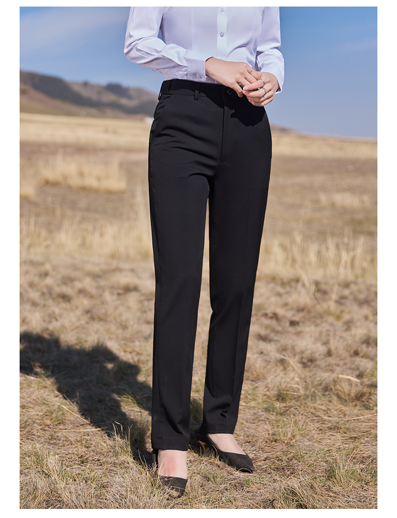 400g color-spun four-way stretch casual trousers 129-6388 women trousers