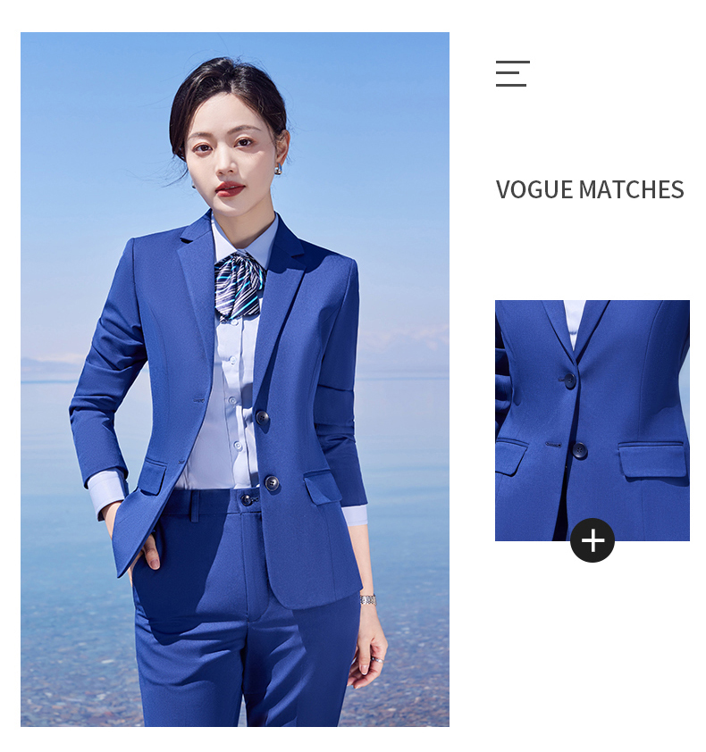 400g color-spun four-sided stretch casual two-button suit jacket 129-6388 double-button jacket for women