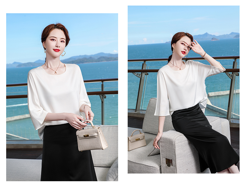 Elegant acetate mid-sleeve women base layer DR1-9981