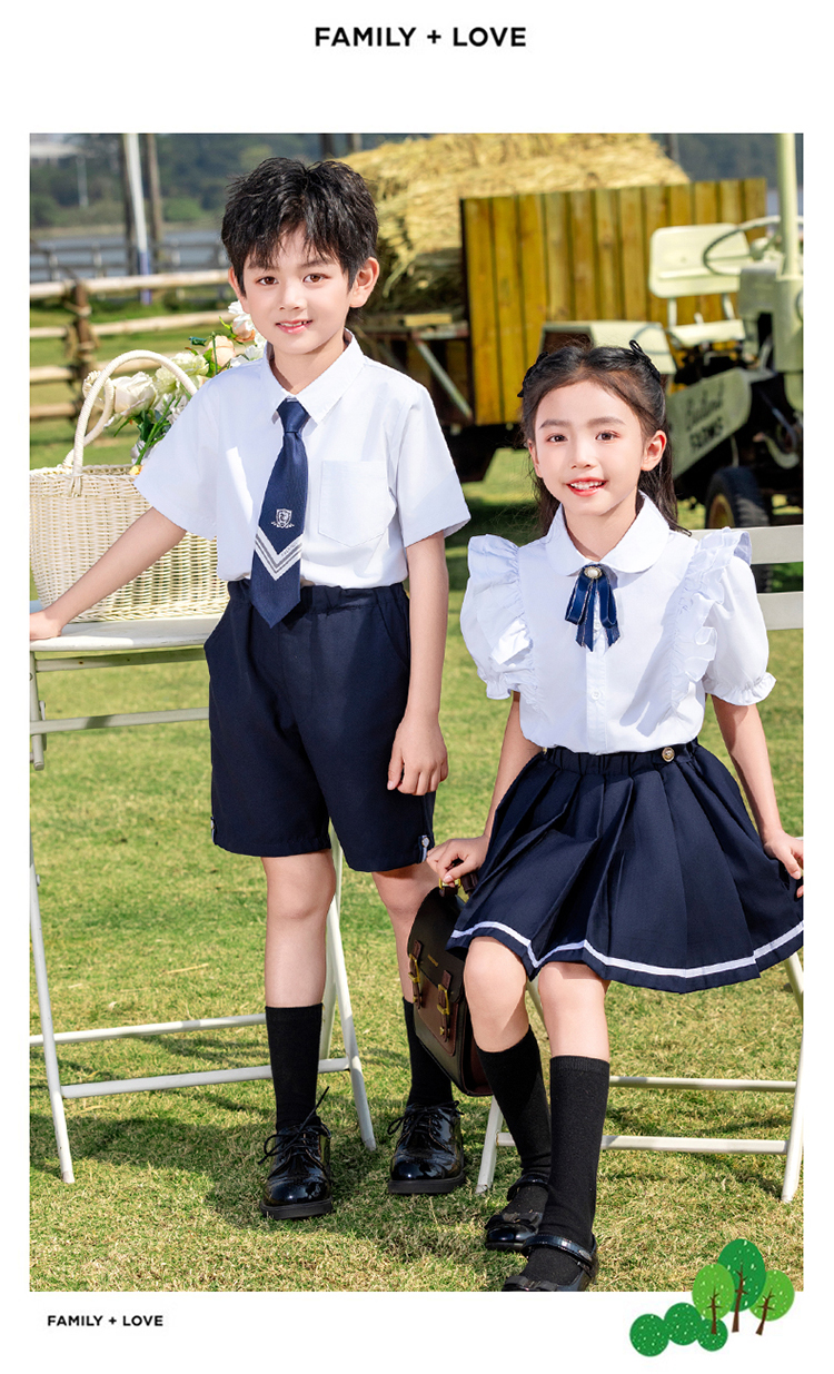 Skin-friendly, breathable and comfortable college style school uniform suit 894-6403-1-2