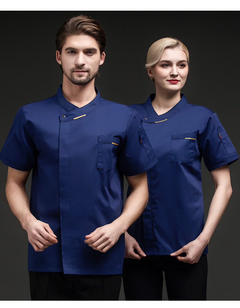 Comfortable French collar short-sleeved chef uniform top H03-L064