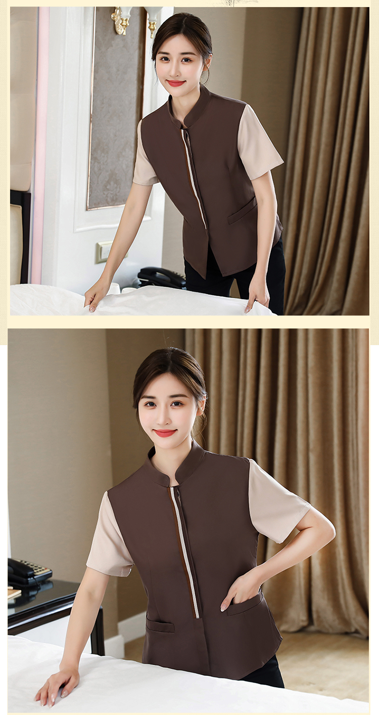 Three-color ribbon cleaner short-sleeved top H14-L004 female