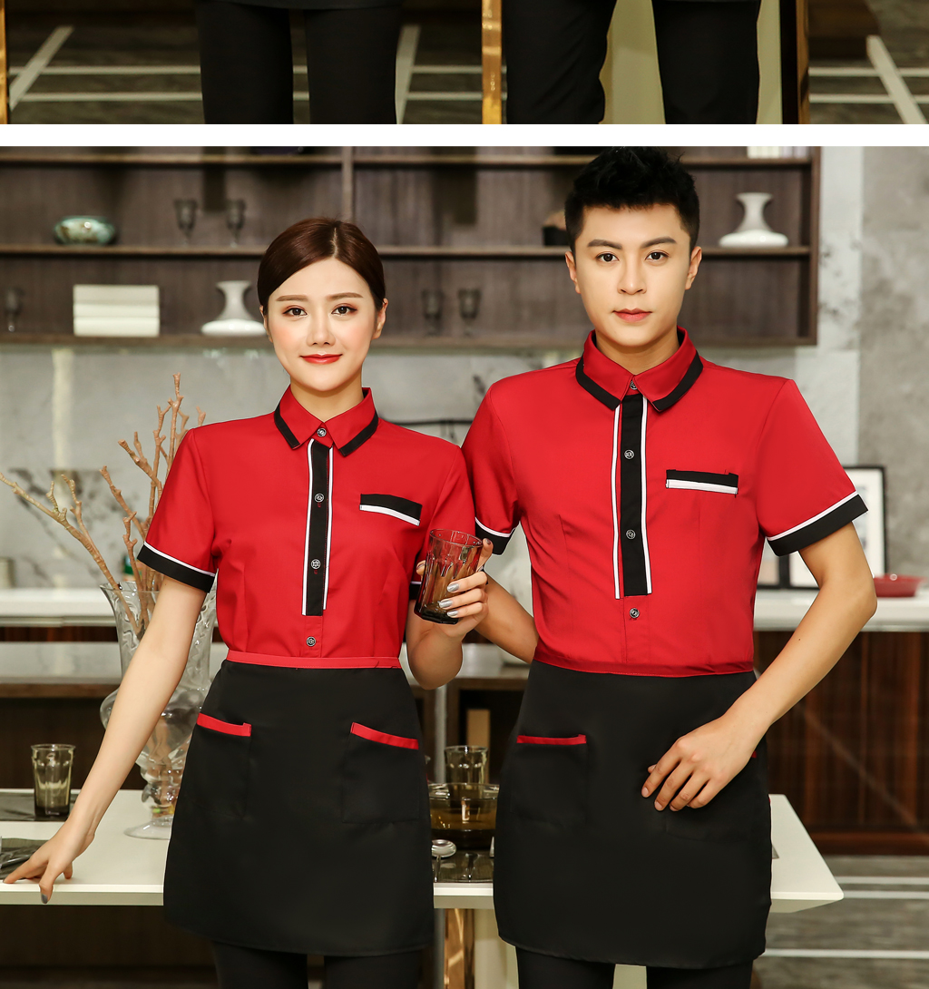 King shirt waiter work clothes top + apron H19-L013