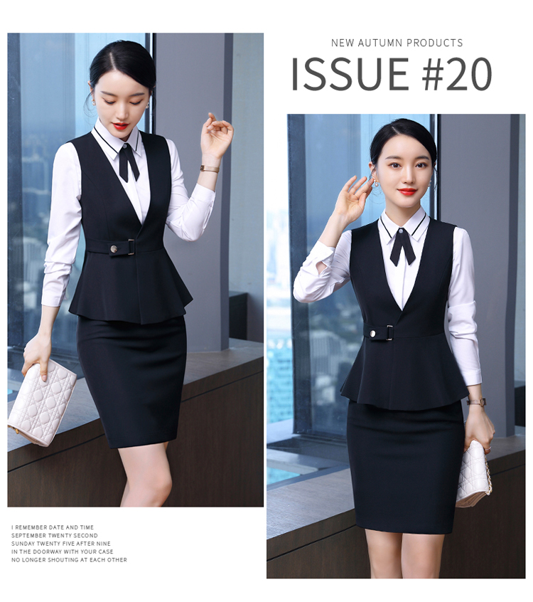 Temperament workplace ruffle hem professional wear female vest DL1-A80 vest female