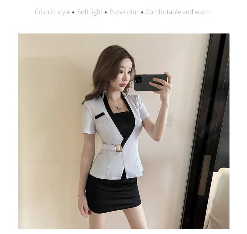 Business elegant slim short-sleeved professional suit skirt for women G25-2688