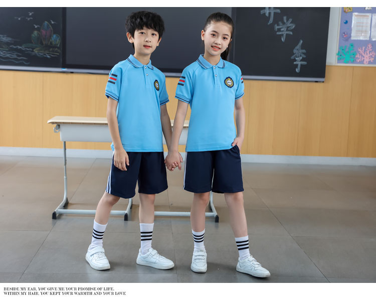 Summer class uniform sports school uniform short-sleeved plus long pants suit KA-403-2018 (no badge) (short-sleeved + shorts)