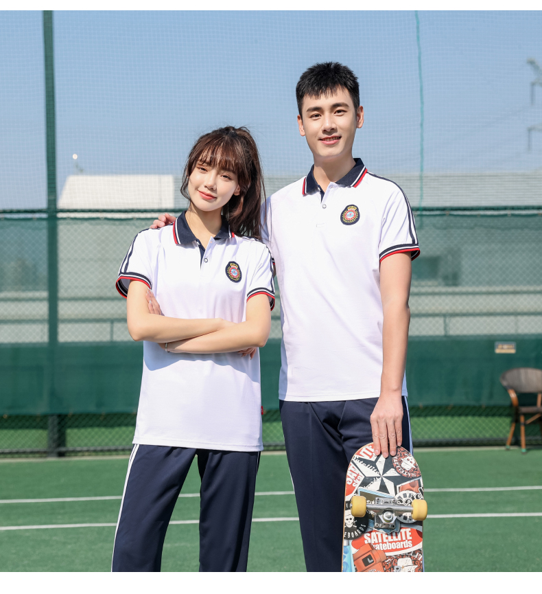 Summer elementary and middle school students junior high school students sports meeting short-sleeved school uniform set KA-870-9801 (without badge)