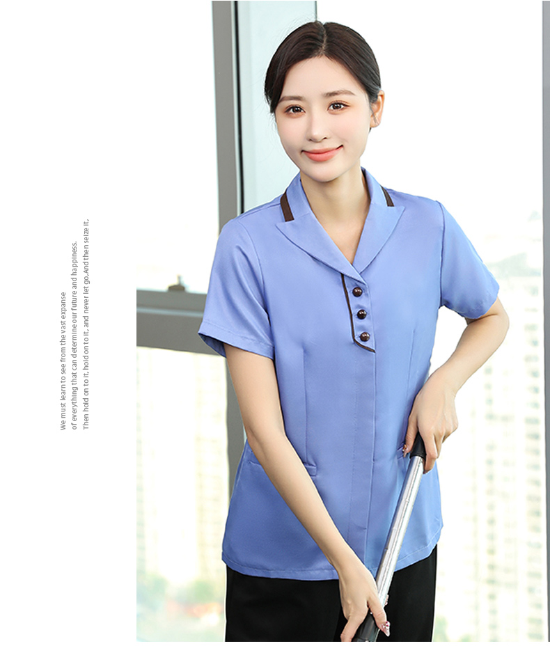 Xiling Hotel Club Restaurant Women Cleaning Clothes Short Sleeve Tops H19-Xiling