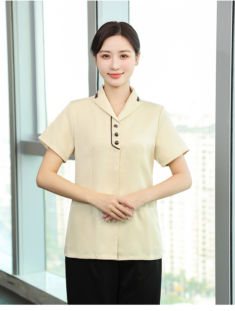 Xiling Hotel Club Restaurant Women Cleaning Clothes Short Sleeve Tops H19-Xiling