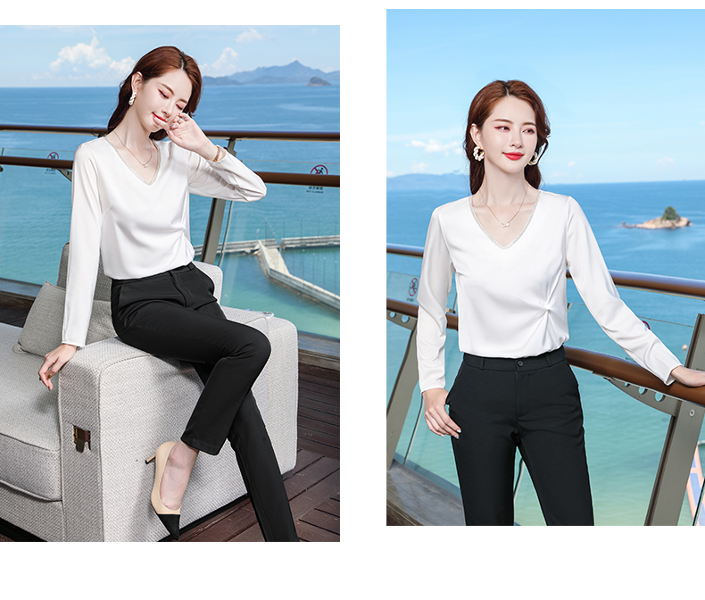 Acetate Temperament V-neck Women Base Layer DR1-9982