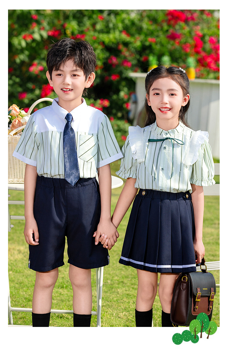 Skin-friendly breathable striped British style school uniform suit 894-2418