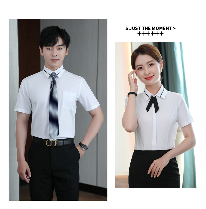 Temperament slim professional short-sleeved shirt for men and women DL1-911-0107 short-sleeved shirt for men and women