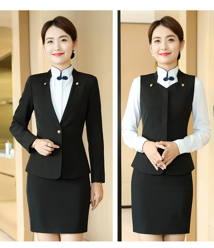 Commuter flight attendant one button V-neck long sleeve suit jacket for women DL1-8916 jacket