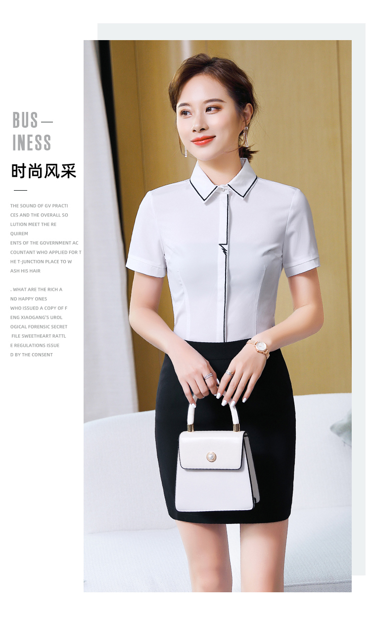 Business commuting short-sleeved shirt for women 109-9006 short-sleeved shirt for women