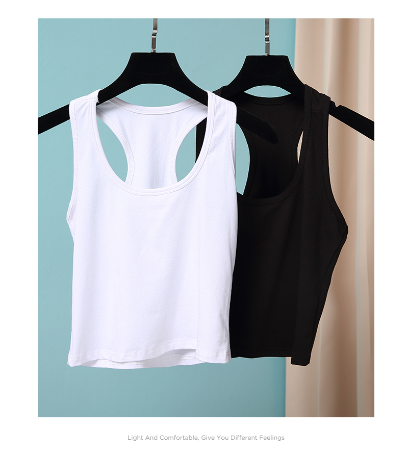 180g Odell cotton mid-length sports vest for women DR1-1010-1111