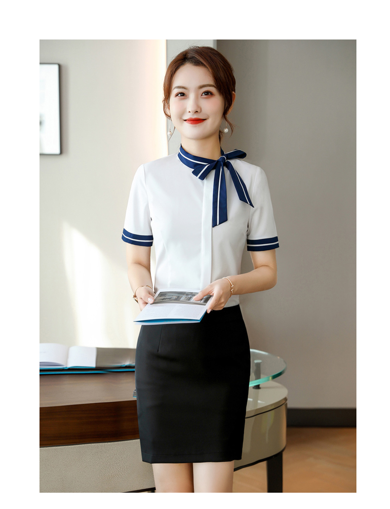 Professional temperament slightly elastic short-sleeved shirt for women 109-6211 short-sleeved shirt for women