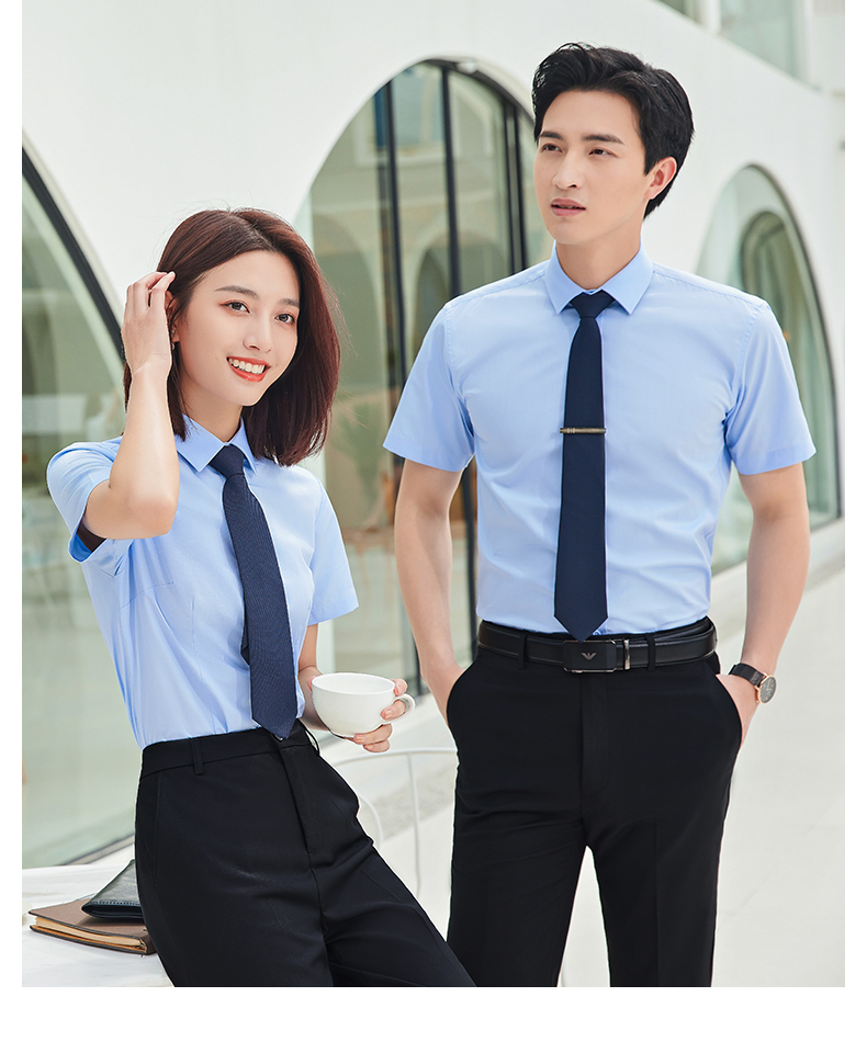 CVC cotton short-sleeved shirt men 188-809 short-sleeved shirt men