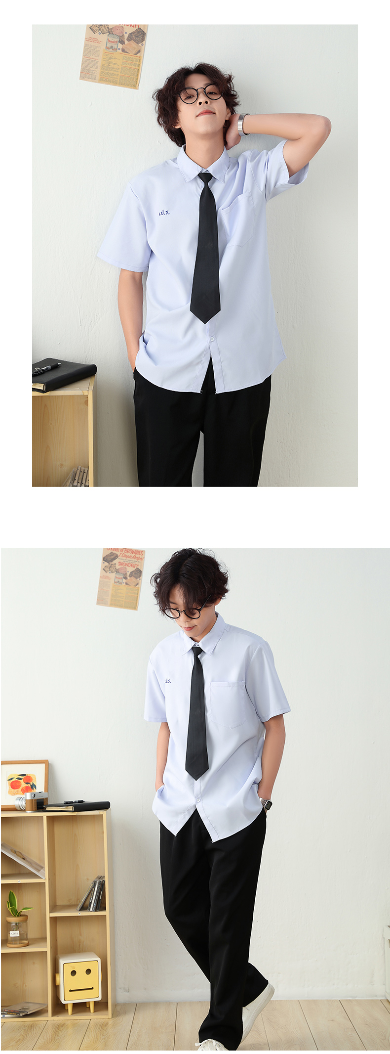 Thailand short-sleeved school uniform couple GT4-J10 short-sleeved