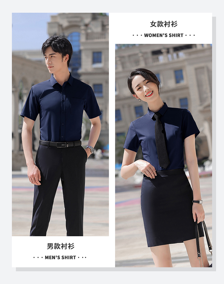 Business bamboo fiber wrinkle-resistant and iron-free short-sleeved shirt 188-9281 women shirt short-sleeved