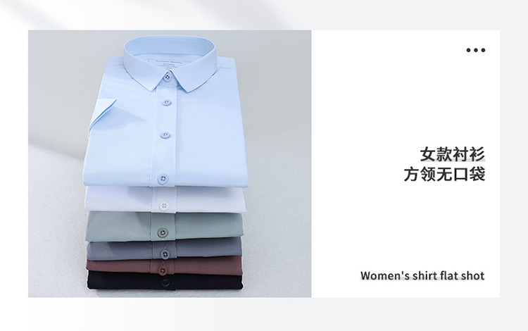 Business bamboo fiber wrinkle-resistant and iron-free short-sleeved shirt 188-9281 women shirt short-sleeved