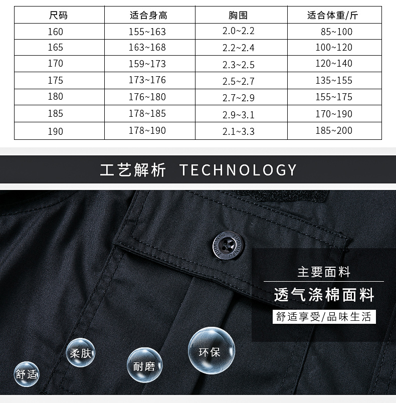 Full-process polyester-cotton twill security property uniform work clothes (excluding accessories) H13-C0110002