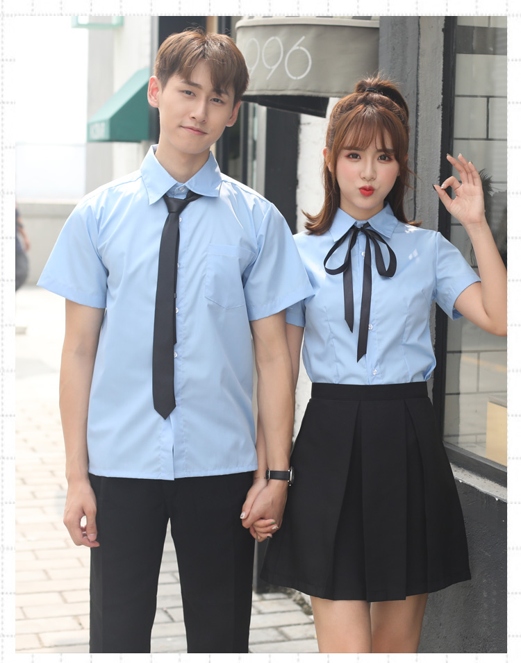 College style Korean version of middle school students short-sleeved shirt men and women 150-M001 short sleeve