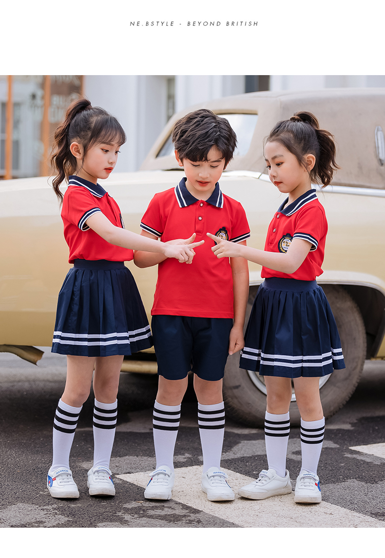 Sports style cotton cloth primary and secondary school students uniform suit 455-8177