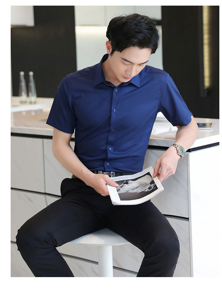 Bamboo fiber men short-sleeved shirt 111-988 men shirt short-sleeved