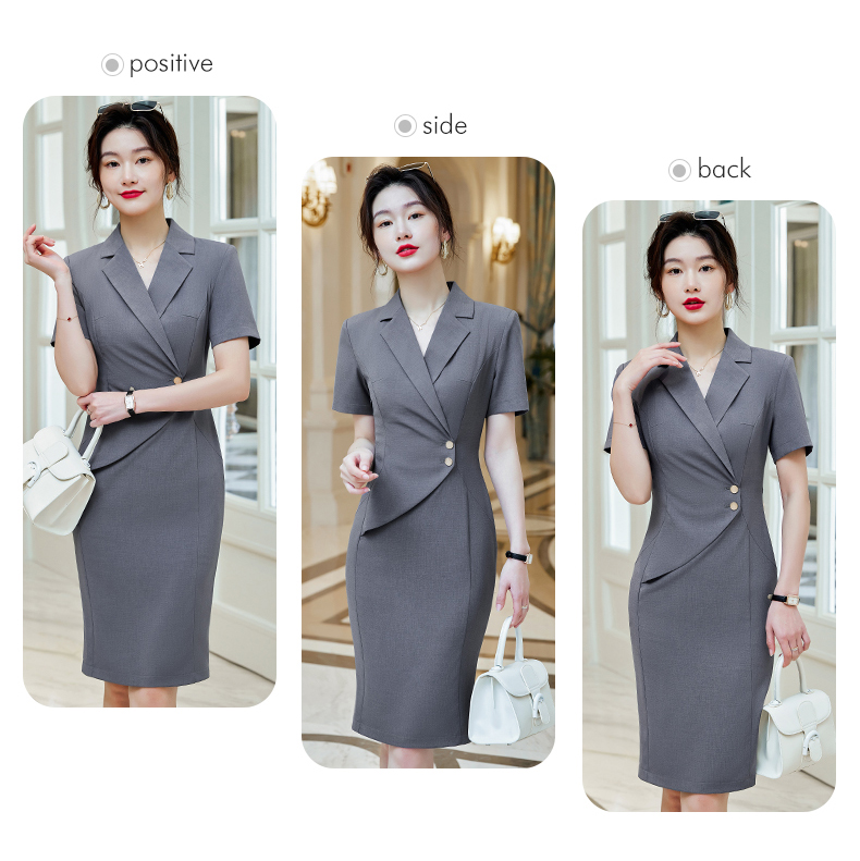 Workplace commuting white-collar waist professional dress for women DH1-3308 dress