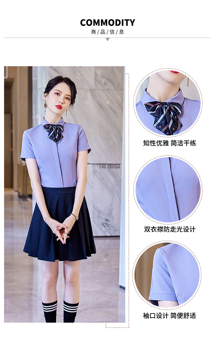 Temperament slim fit professional short-sleeved shirt for women DL1-0661 short-sleeved shirt for women