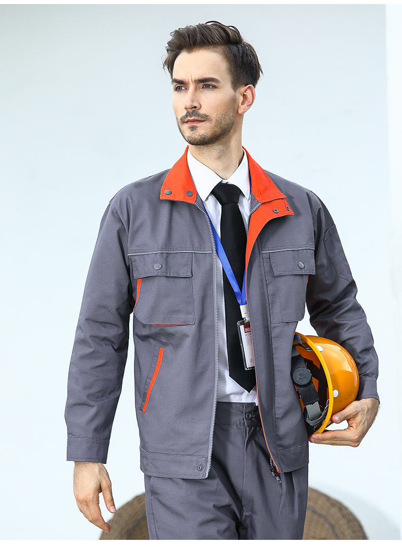 Thick polyester-cotton three-dimensional pocket workwear G01-F853