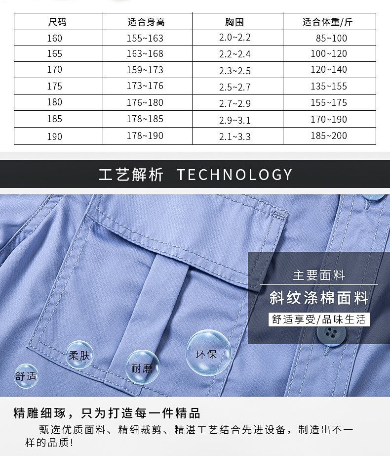 Polyester cotton twill special service work clothes without static silk thin short-sleeved suit H13-C0110003 short-sleeved suit (excluding accessories)