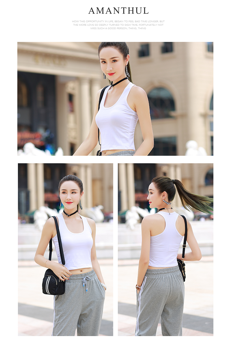 180g Odell cotton mid-length sports vest for women DR1-1010-1111