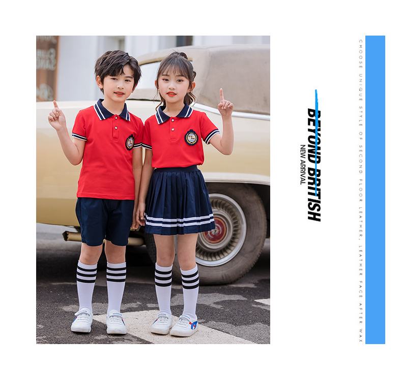 Sports style cotton cloth primary and secondary school students uniform suit 455-8177