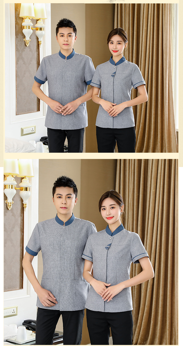 Triangle stand collar cleaner short-sleeved top H14-L007 women