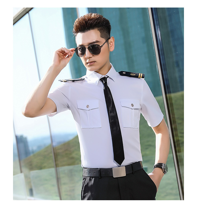 Business elegant professional shirt men 173-6085 short-sleeved shirt men