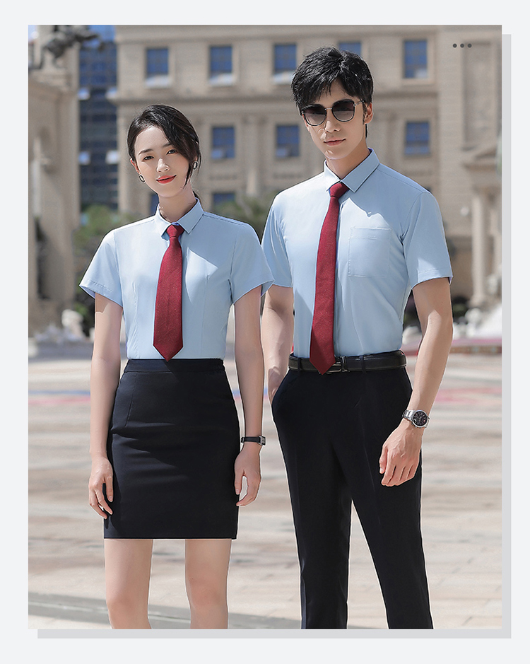 Business bamboo fiber anti-wrinkle non-iron short-sleeved shirt 188-8281 men shirt short-sleeved