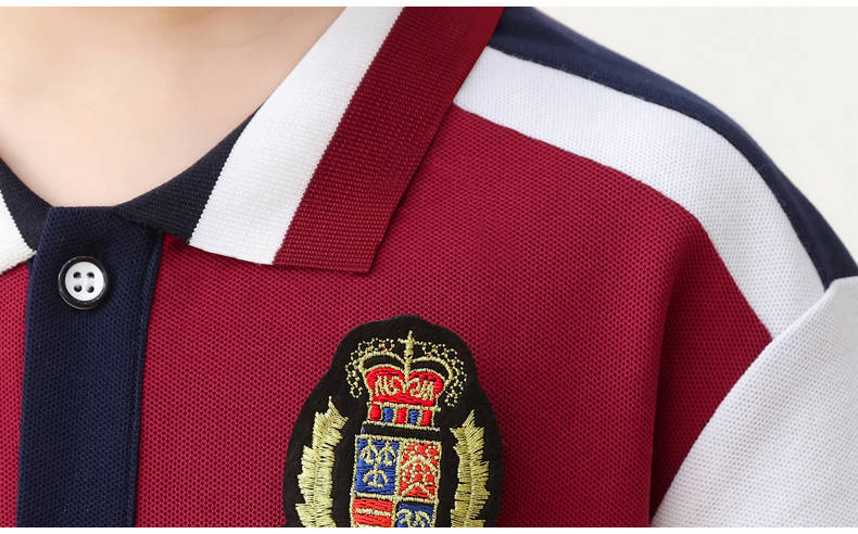 Kindergarten uniform summer British style children short-sleeved school uniform suit two-piece suit H23-1602 (including badge)