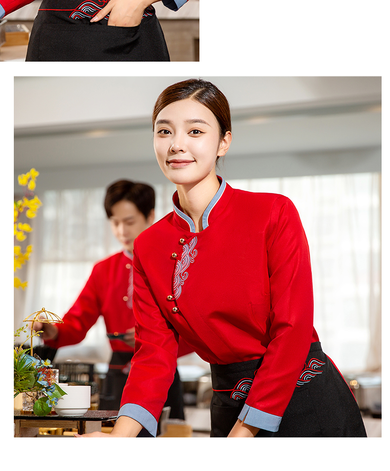 Haizhilan shirt long-sleeved waiter work clothes H20-C22-657 women