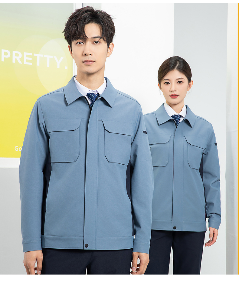 Breathable anti-static mesh lining new concept color matching long sleeve workwear H06-7007