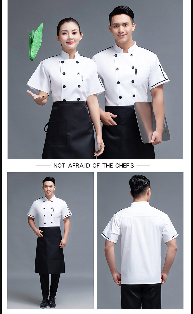 Shoulder bar short sleeve chef uniform top H12-L013