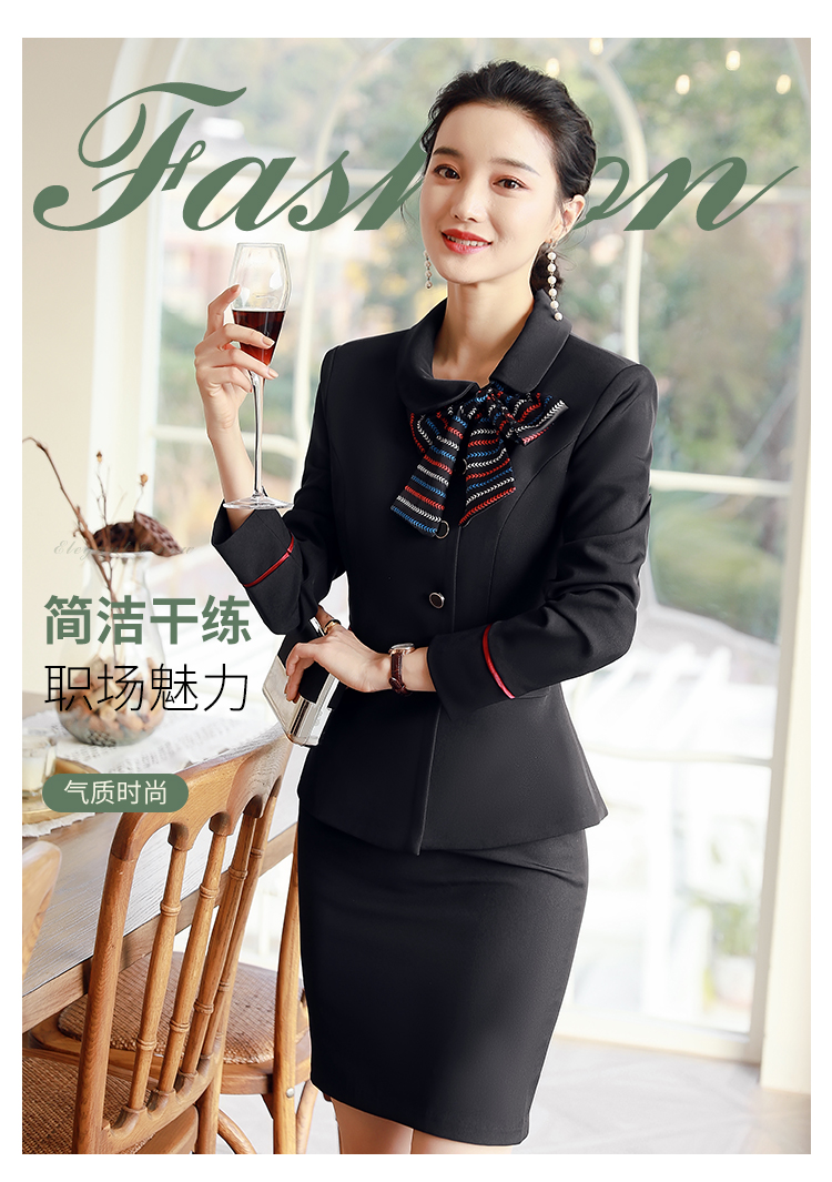 Commuter business slim fit professional suit for women 115-858 long sleeve suit