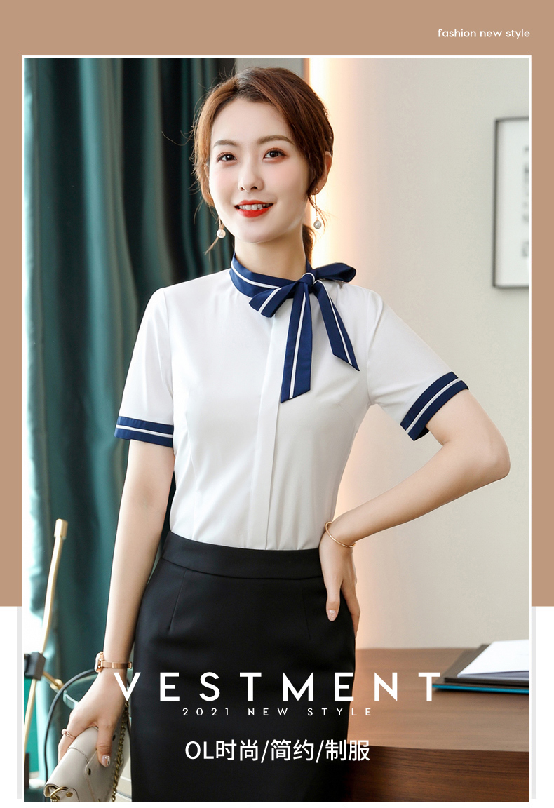 Professional temperament slightly elastic short-sleeved shirt for women 109-6211 short-sleeved shirt for women