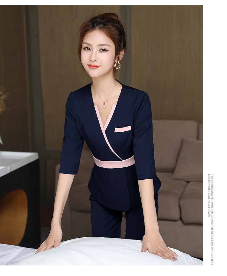 Beauty salon massage technician suit pants two-piece suit G25-2888 (mid-length sleeves)